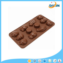 Moule multifonctionnel fait main de chocolat de silicone de moule fait sur commande de logo de prix usine